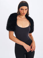 Kori Black Faux Fur Micro Bolero Miss Circle