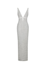 Adelaide White Beaded Sequin Net Bodycon Gown Miss Circle