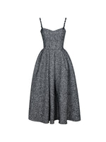 Katalina Black & White Tweed Backless Midi Dress