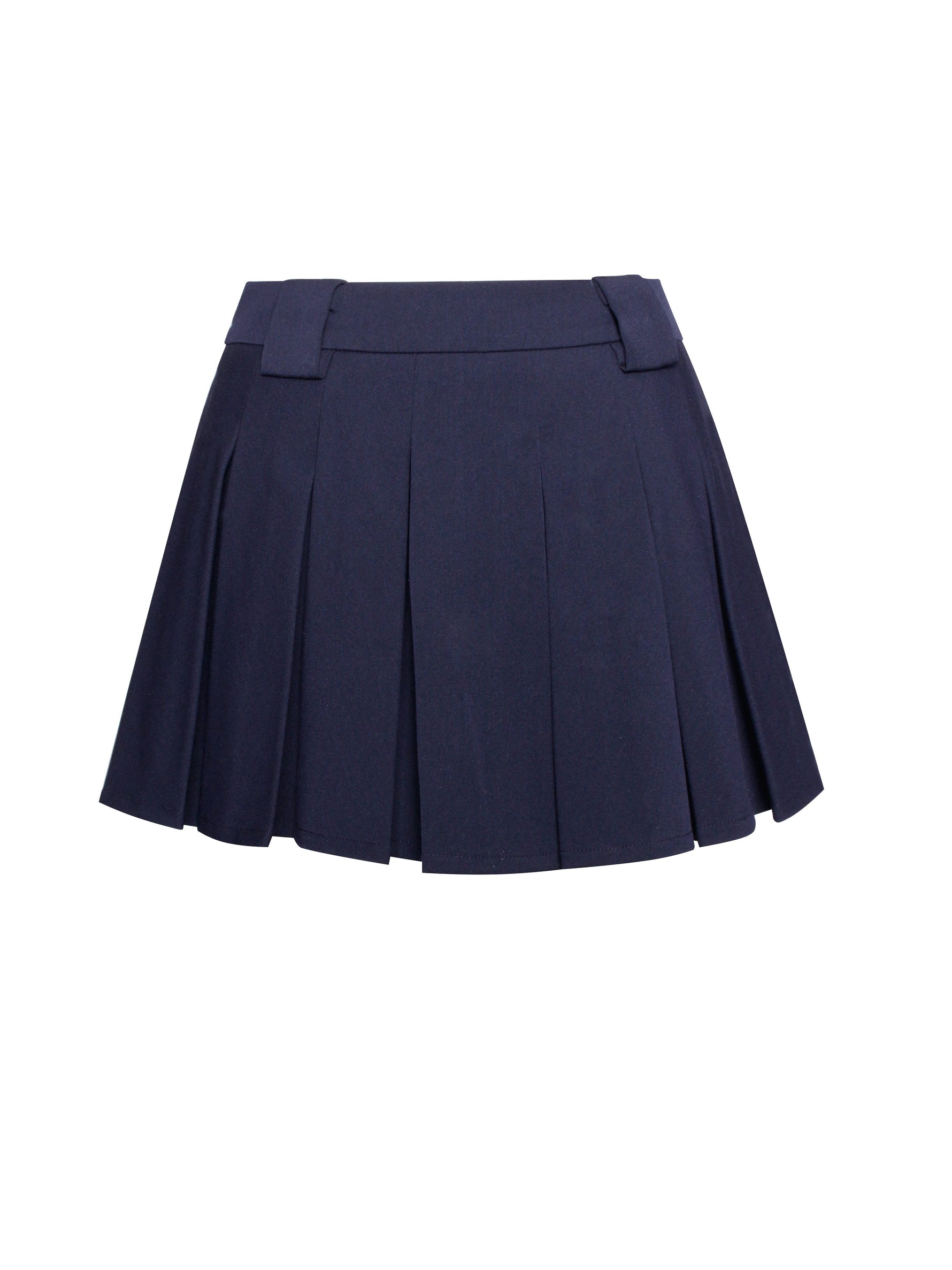 Nasya Navy Blue Pleated Mini Skort Miss Circle
