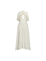 Idra Lace Trim Sleeveless Crochet Midi Trailing Dress