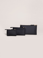 3-Piece Pouch Clutch Purse Set - Black - By Baano