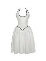 Natalie U Neck Halter Drop Waist Tweed Midi Dress Miss Circle