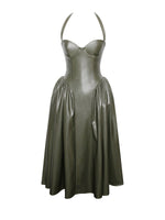 Eliana Olive Vegan Leather Dress Miss Circle