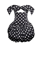 Umika Black Polka Dots Bubble Hem Mini Dress Miss Circle