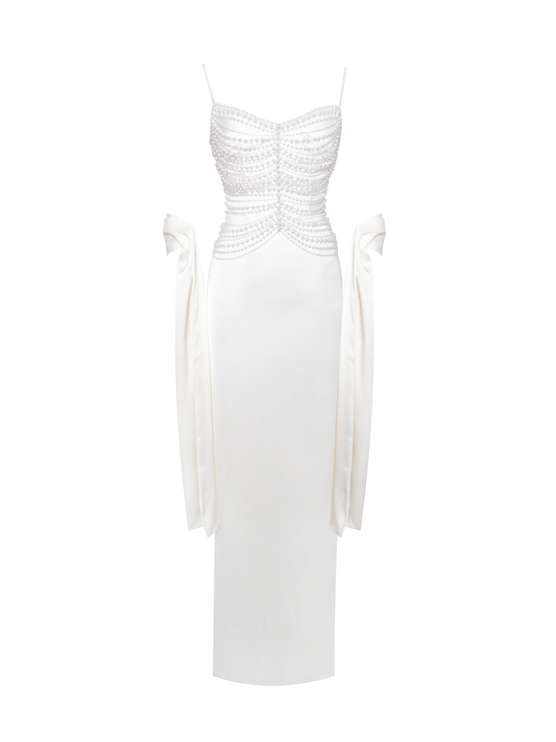 Karmen Pearl Top Pencil Slip Gown with Scarf Miss Circle