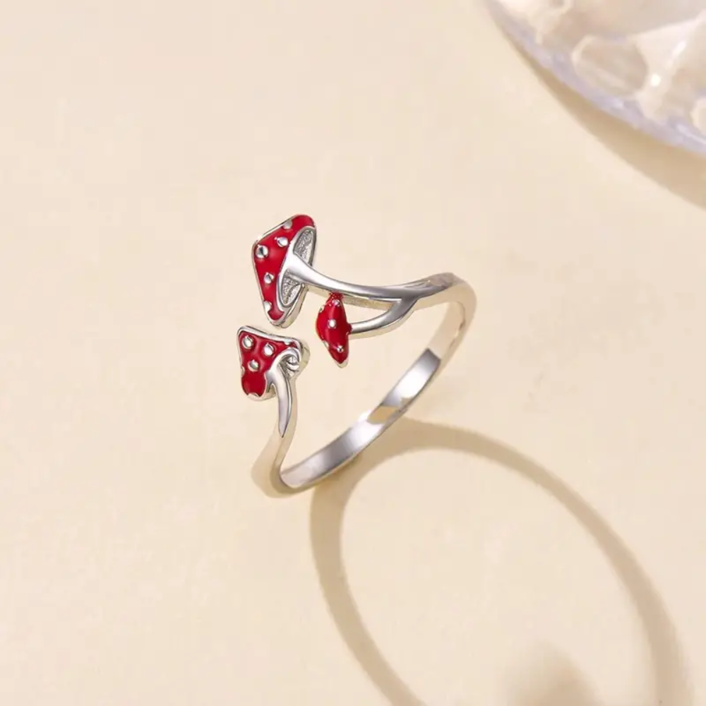 RED MUSHROOM RING (ADJUSTABLE)