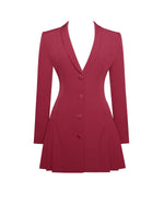 Delia Burgundy Blazer Dress with Pleated Detail Miss Circle