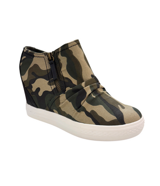 Ari Sneaker Wedge in Camo Naughty Monkey