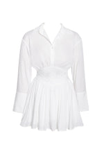 Jamila White Shirt Mini Dress with Embroidered Waist Detail Miss Circle
