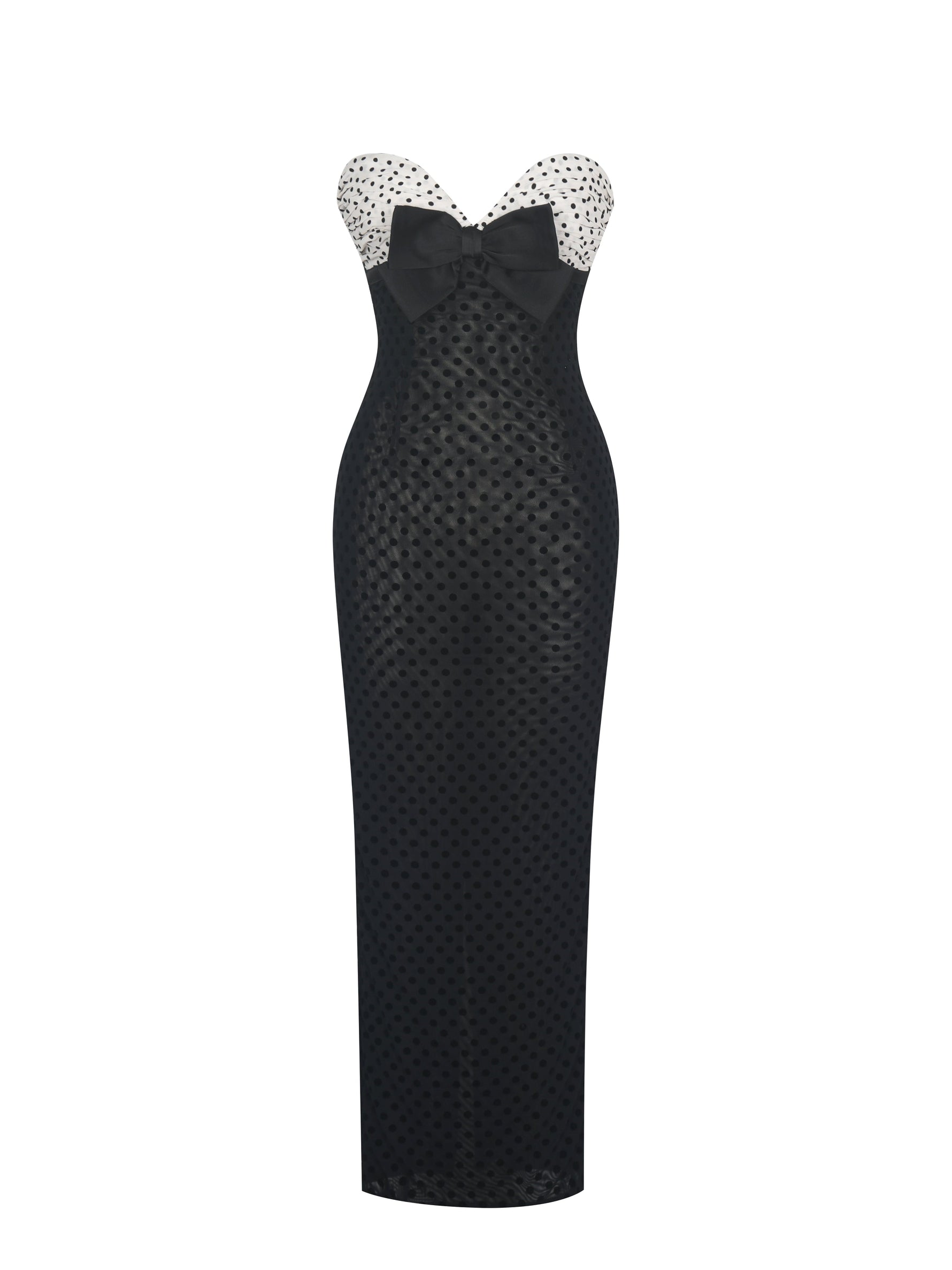 Faith Black and White Polka Dot Sweetheart Maxi Dress Miss Circle