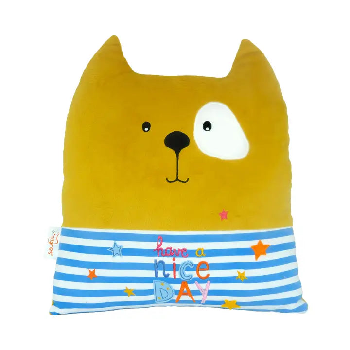 Cat "Have a Nice Day", kid's pillow, by Tigres