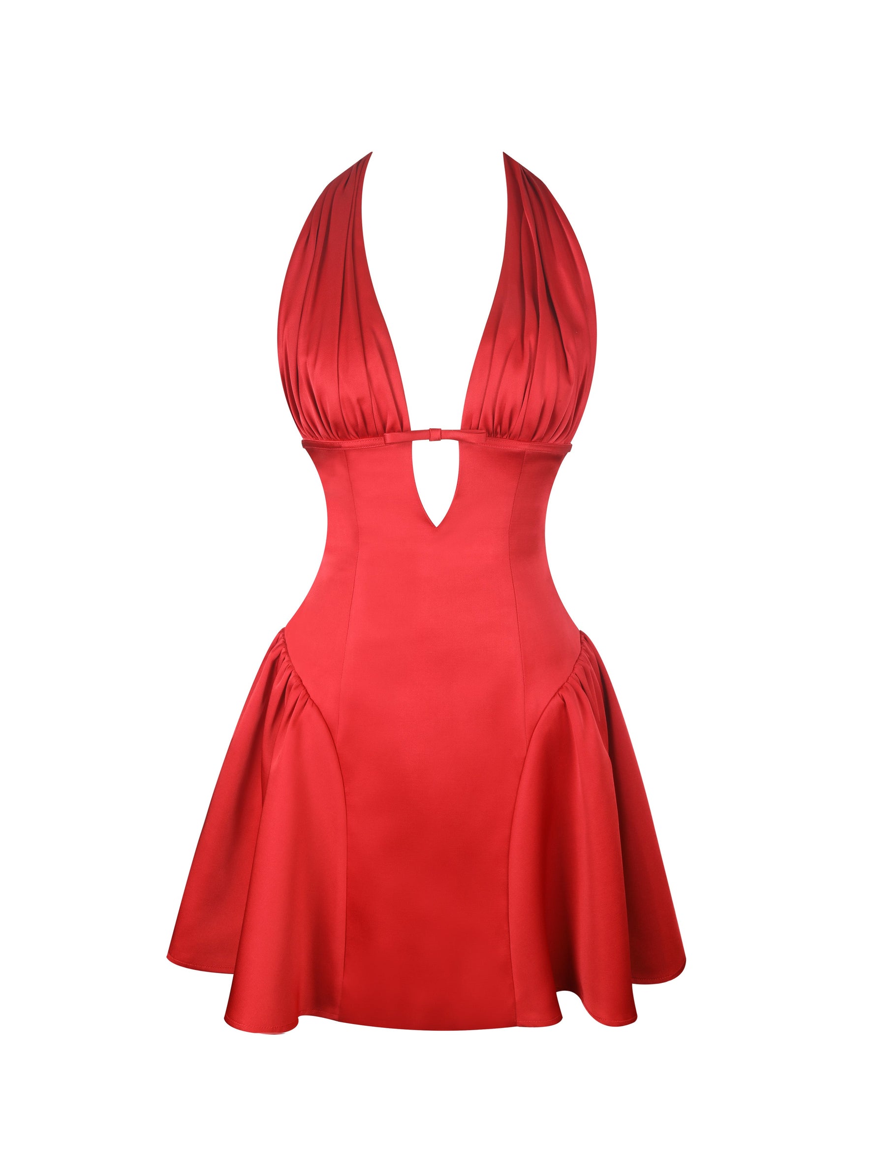 Peyton Ruby Plunging Halter Keyhole Mini Dress Miss Circle