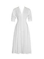 Palina Lyocell Pleated Midi Preppy Shirt Dress Miss Circle