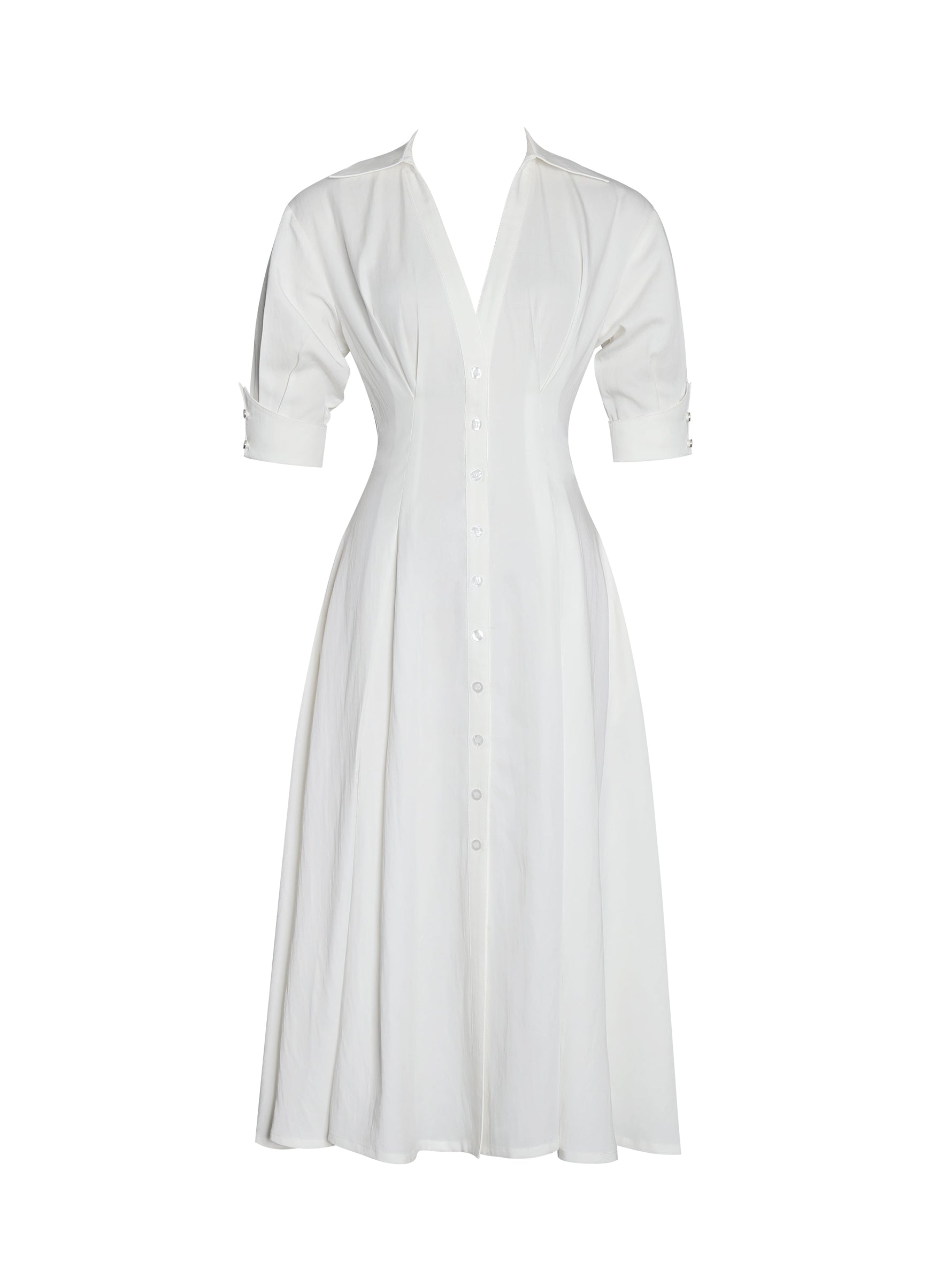 Palina Lyocell Pleated Midi Preppy Shirt Dress Miss Circle