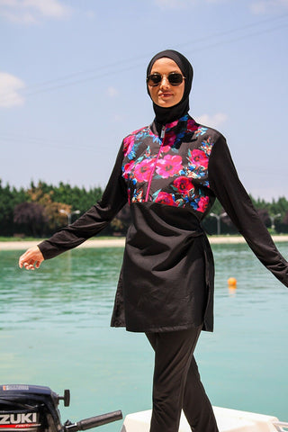 Woven Black Burkini Modest Swimwear M2268 - By Baano