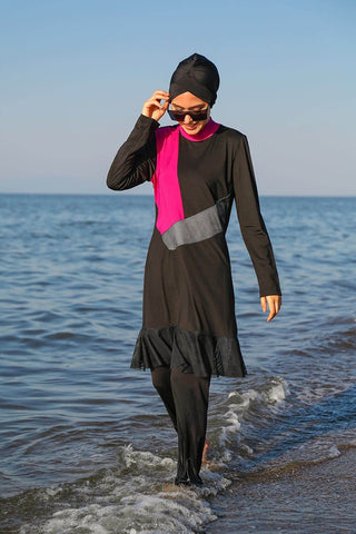 Lycra Black Burkini Modest Swimwear M2106 - By Baano