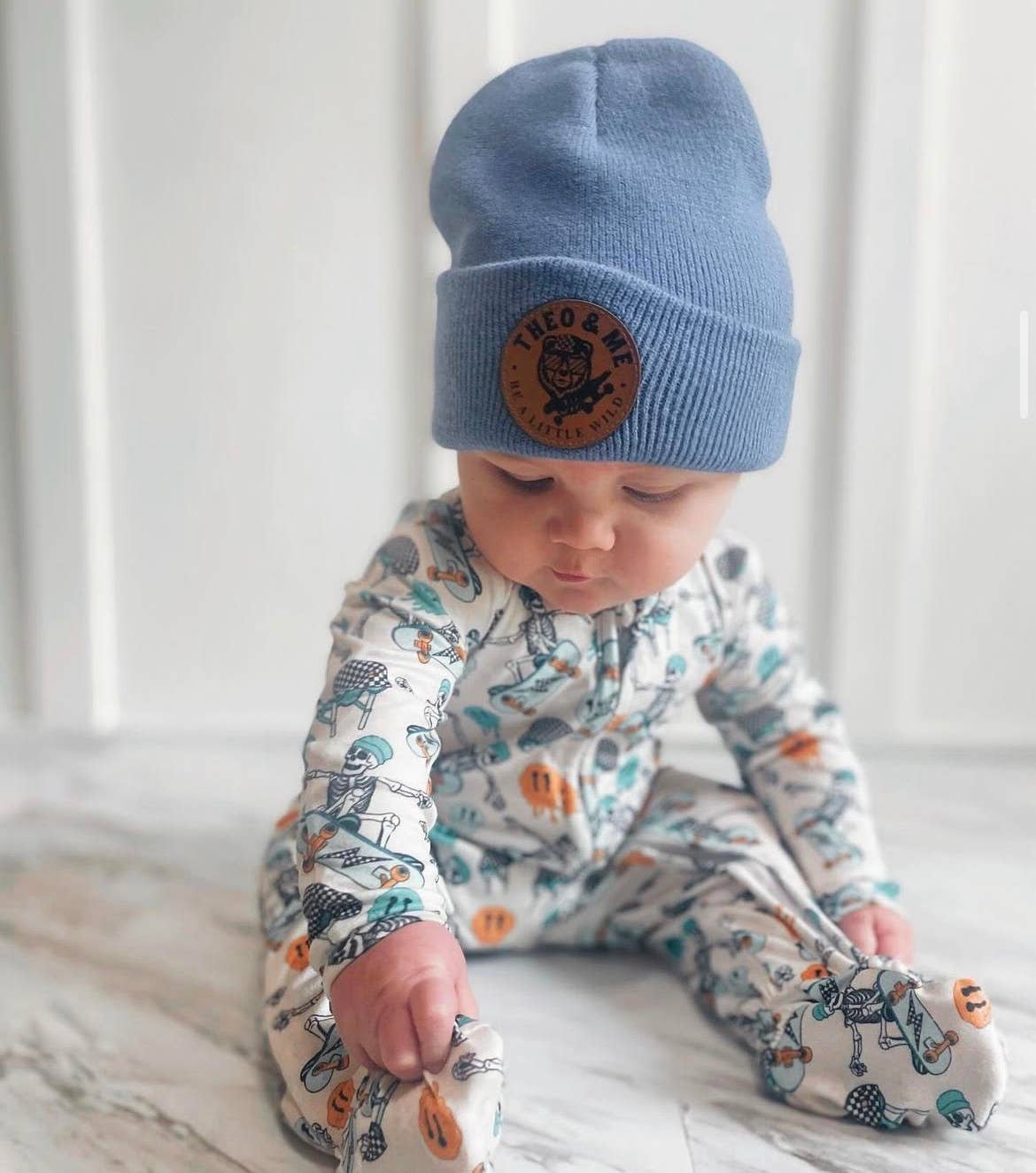 Boys Soft Sleepers Skelly Skateboard - By Baano