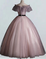 Off the shoulder fairy long prom dress ball gown tulle bridal dress gown