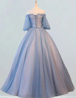Off-Shoulder Tulle Evening Gown, Lace Applique, Elegant Prom & Bridesmaid Dress