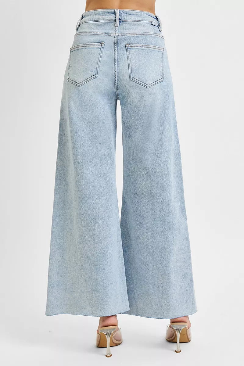 Risen High Rise Ankle Wide Palazzo Jeans Women