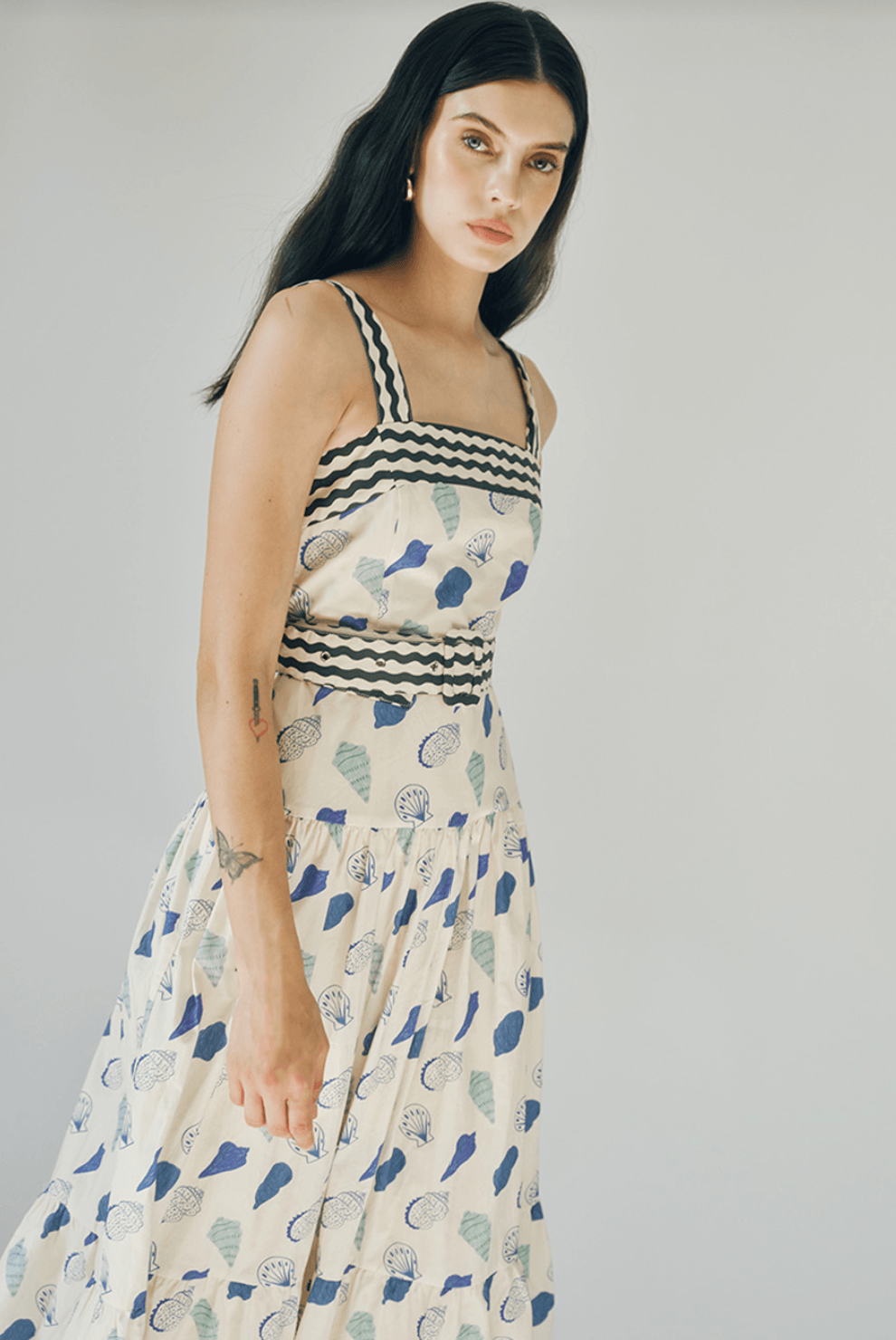 Madeline Blue shell Print Dress