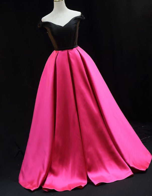 V neck long satin prom dress,woman evening party dress