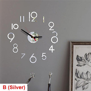 20 Inch Wall Clock Round Style Number Coffee Tea Cup Modern Large Silent Wall Stickers for Hall and Bedroom Home Decorations Arabic Numeral Wall Clocks Acrylic Mirror Stickers/Home Decor Design Acrylic Wall Clock Stickers Home Living Room Decoration Stevvex