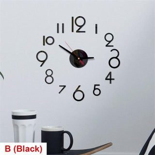 20 Inch Wall Clock Round Style Number Coffee Tea Cup Modern Large Silent Wall Stickers for Hall and Bedroom Home Decorations Arabic Numeral Wall Clocks Acrylic Mirror Stickers/Home Decor Design Acrylic Wall Clock Stickers Home Living Room Decoration Stevvex