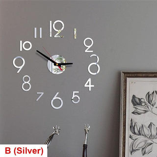 20 Inch Wall Clock Round Style Number Coffee Tea Cup Modern Large Silent Wall Stickers for Hall and Bedroom Home Decorations Arabic Numeral Wall Clocks Acrylic Mirror Stickers/Home Decor Design Acrylic Wall Clock Stickers Home Living Room Decoration Stevvex
