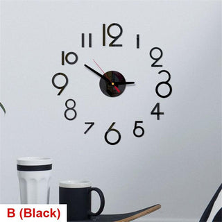 20 Inch Wall Clock Round Style Number Coffee Tea Cup Modern Large Silent Wall Stickers for Hall and Bedroom Home Decorations Arabic Numeral Wall Clocks Acrylic Mirror Stickers/Home Decor Design Acrylic Wall Clock Stickers Home Living Room Decoration Stevvex