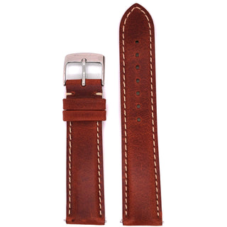 BAND – 20mm Oil Tan Leather Contrast Stitch