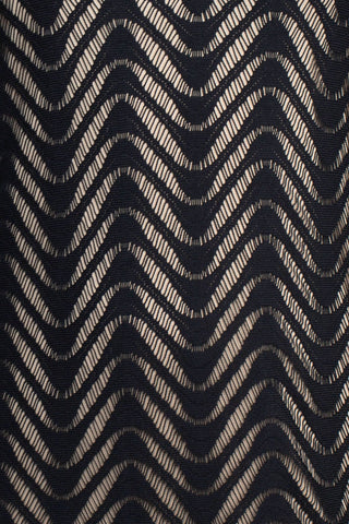 Emma & Michele Round Neck Keyhole Front 3/4 Sleeve Wave Pattern Knit Dress - Glamourous Grace