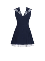 Calliope Navy Sailor Pleated Mini Dress Miss Circle