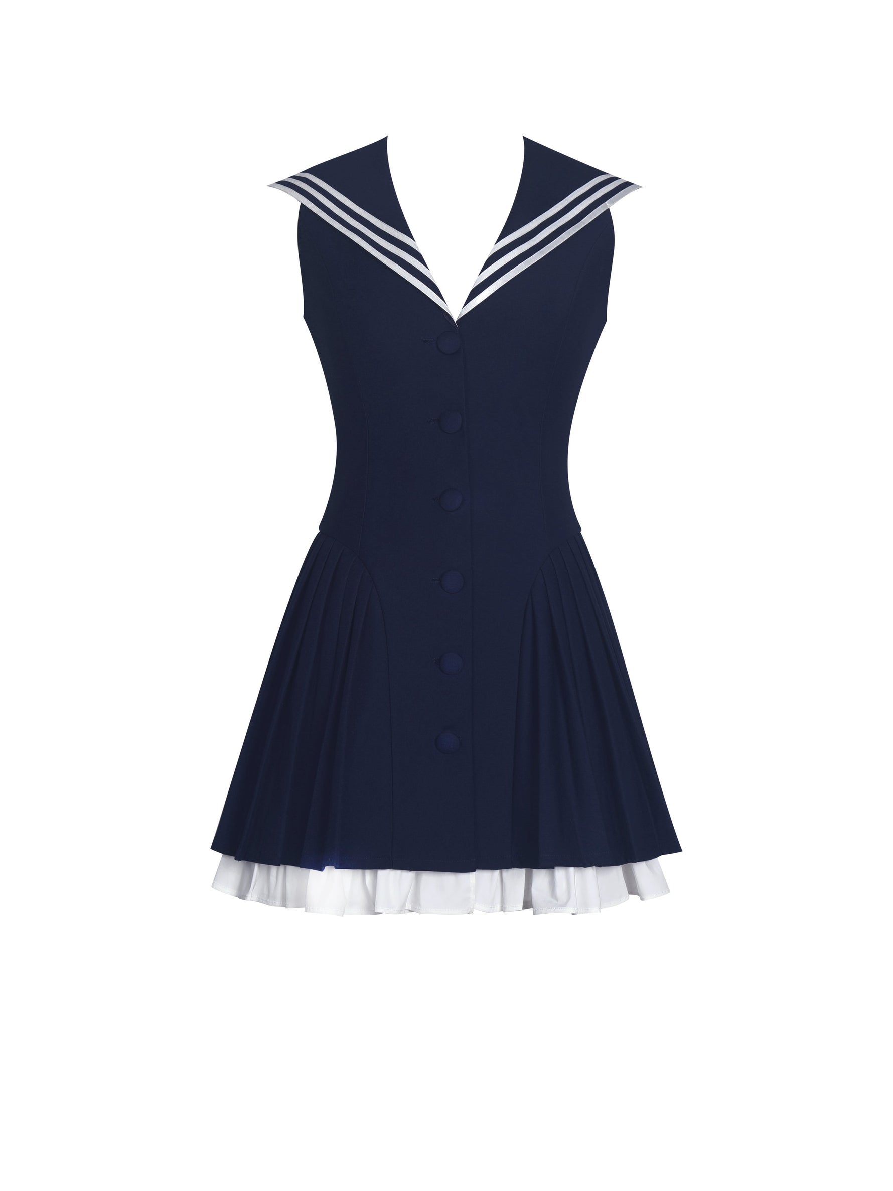 Calliope Navy Sailor Pleated Mini Dress Miss Circle