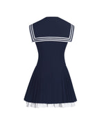 Calliope Navy Sailor Pleated Mini Dress Miss Circle
