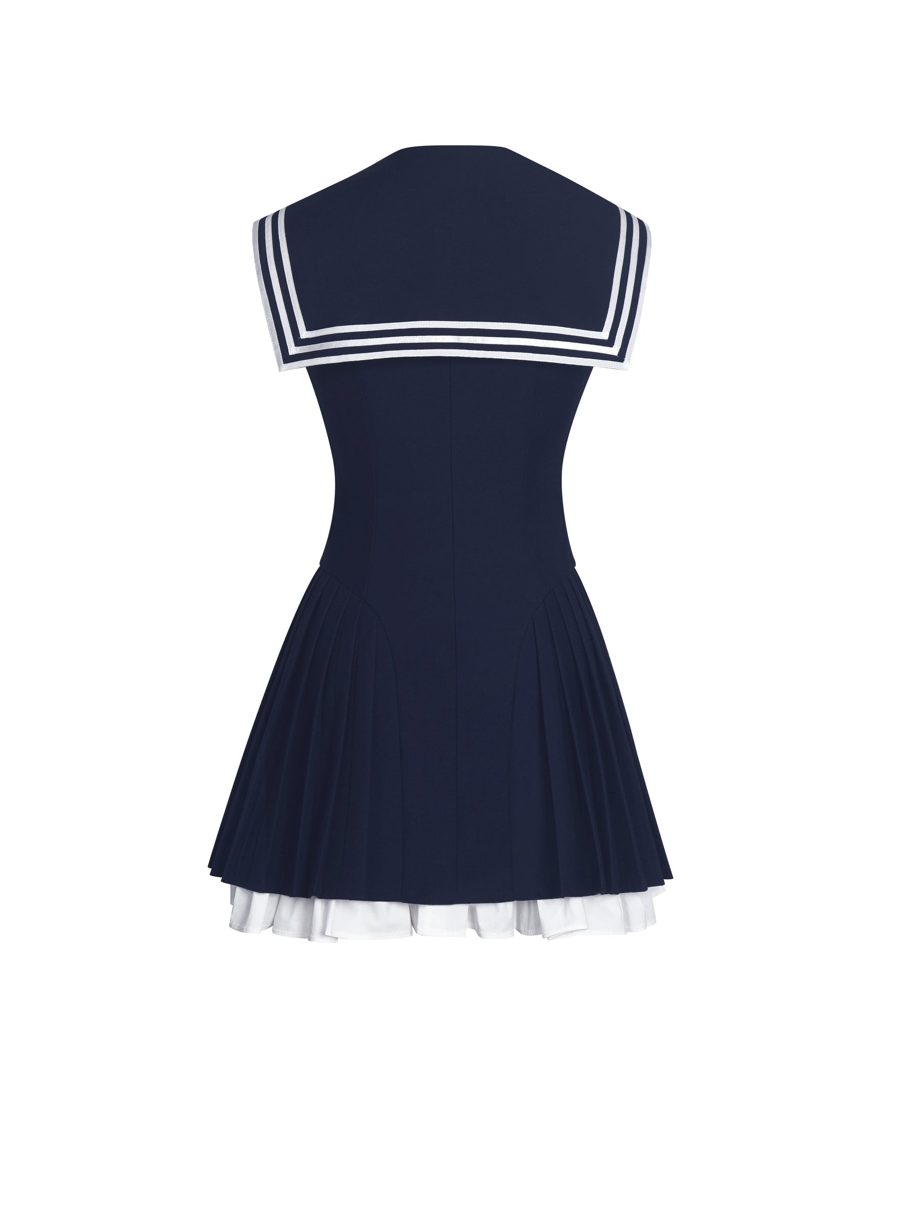Calliope Navy Sailor Pleated Mini Dress Miss Circle