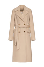 Denise Cashmere Blend Overcoat in Nude