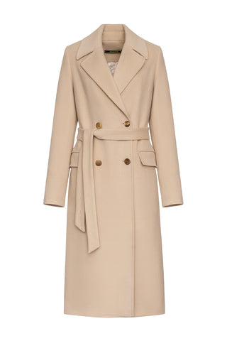 Denise Cashmere Blend Overcoat in Nude