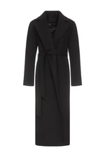 Cambridge Comfort Wraparound Wool Cashmere Coat in Black