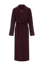 Cambridge Comfort Wraparound Wool Cashmere Coat in Royal Burgundy