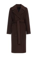 Emily Classic Wool Blend Overcoat in Rich Chocolate