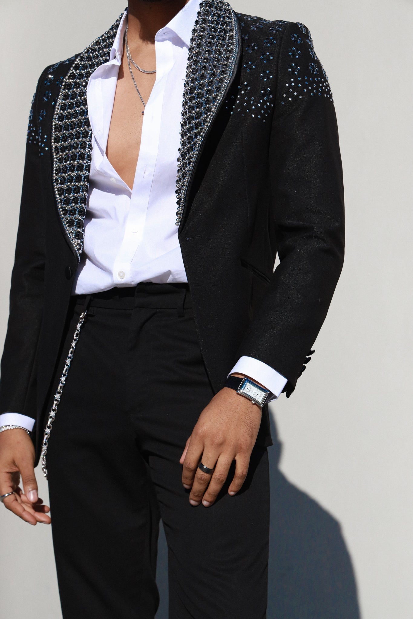 Men's 40 x 24 mm Silver Large Remote Sweep Leather Strap watch Peugeot Watches