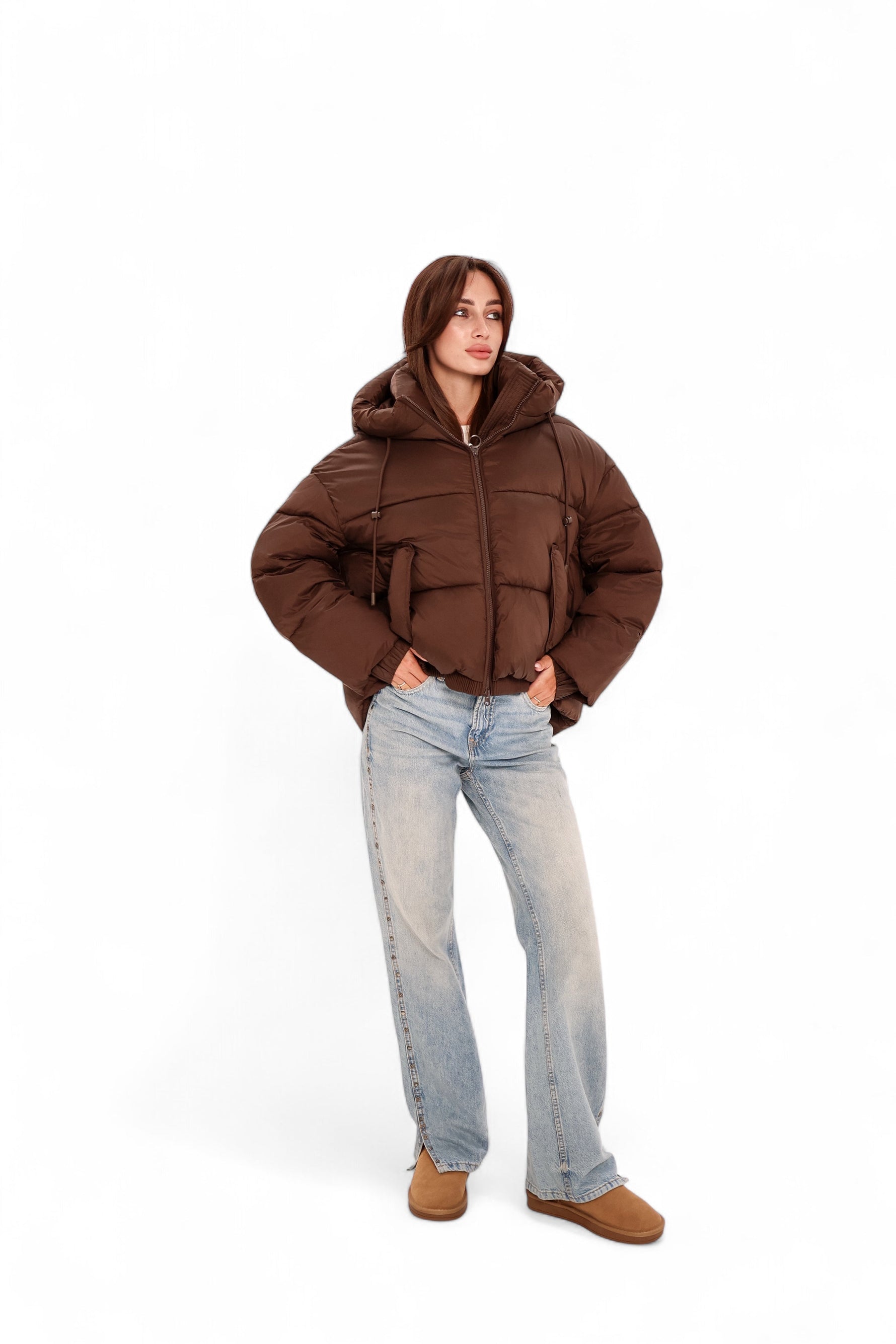 Dark Chocolate Insulated Bio-Down Jacket