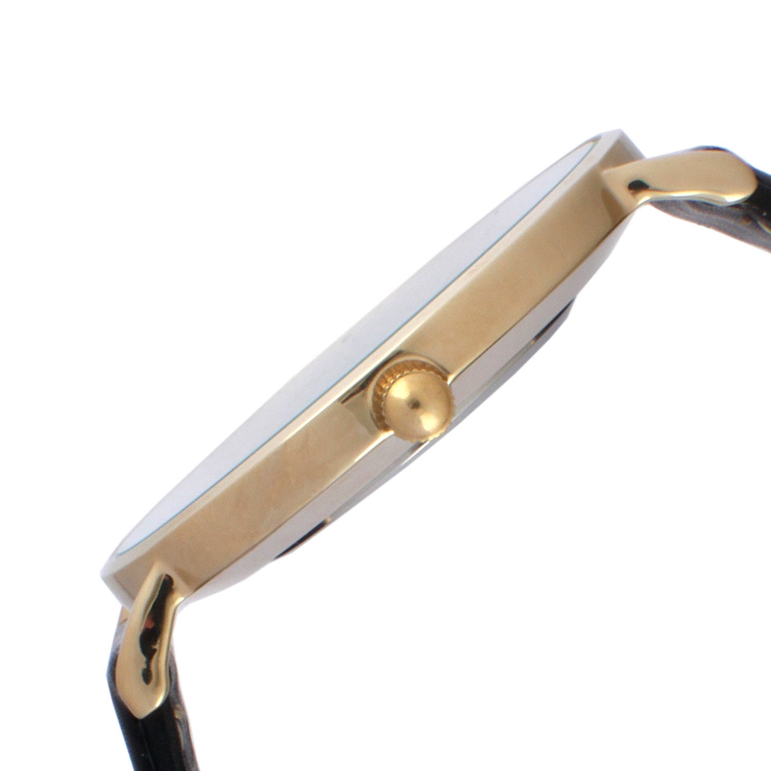 Men's 40mm Black Dial Super Slim Leather Strap Watch Peugeot Watches