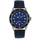 Men's 42mm Sport Bezel Watch with Blue Dial and Canvas Strap Peugeot Watches