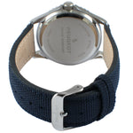 Men's 42mm Sport Bezel Watch with Blue Dial and Canvas Strap Peugeot Watches