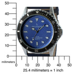 Men's 42mm Sport Bezel Watch with Blue Dial and Canvas Strap Peugeot Watches