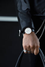 Men's 40mm Rose Gold Vintage Remote Sweep Leather Strap Watch Peugeot Watches