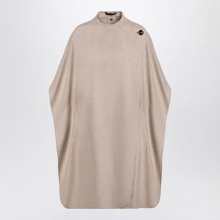 Beige Wool-blend Cape - By Baano